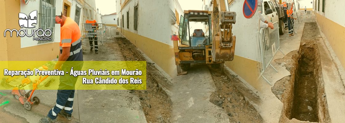 Reparação Preventiva – Águas Pluviais em Mourão – Rua Cândido dos Reis